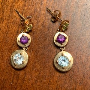 925 Sterling Silver 3 stone earrings